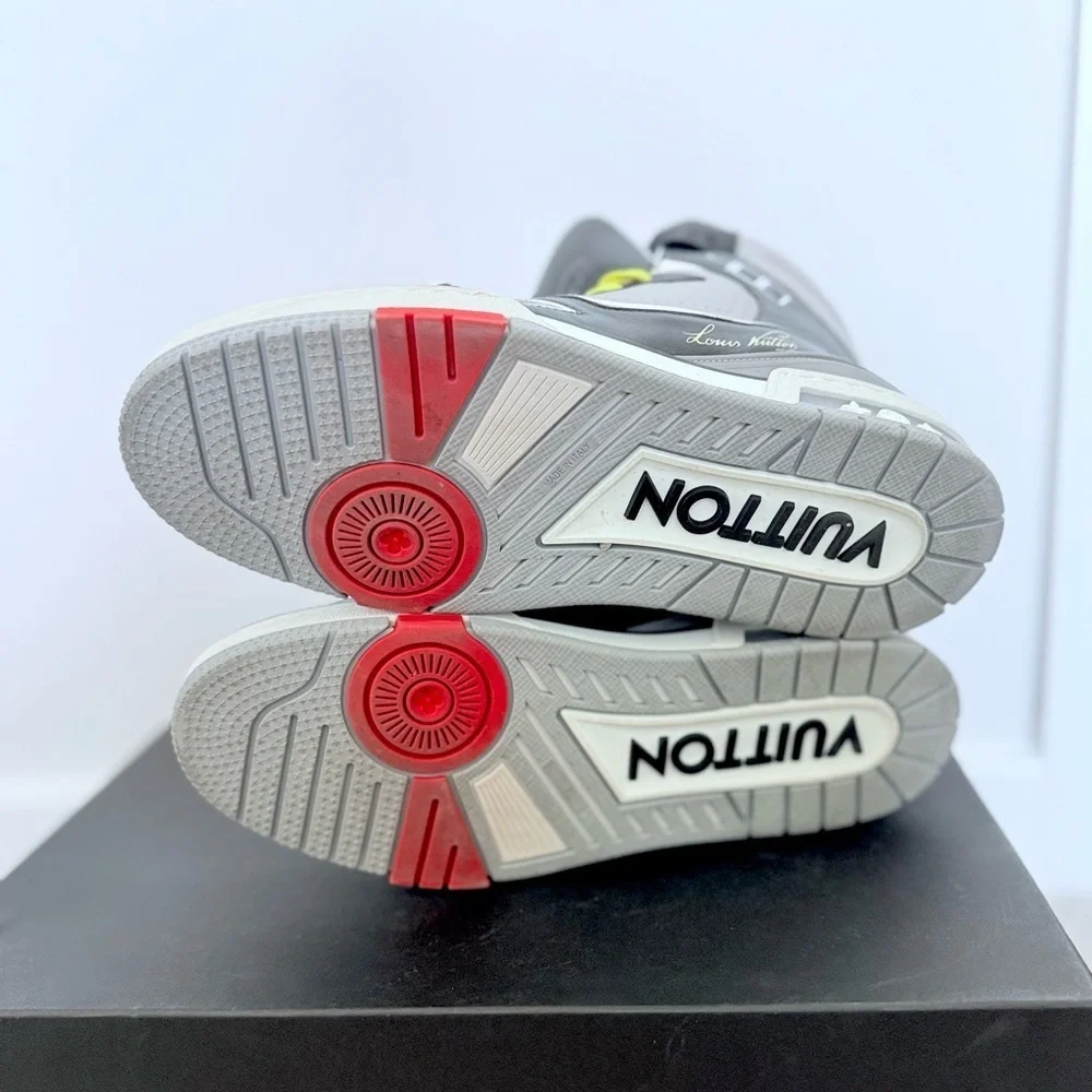 Louis Vuitton LIMITED EDITION LV Black and Gray High-Top Sneakers Virgil Abloh - Picture 12 of 16